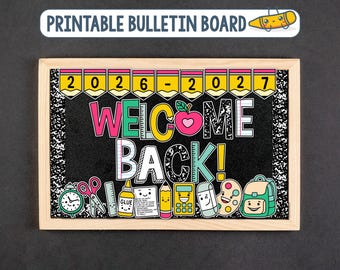 Kit de tableau d'affichage de bienvenue à l'école, idées de tableau d'affichage à imprimer pour la première semaine d'école, décoration de plaque de porte de classe de début d'année