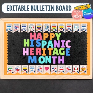 Hispanic Heritage Month Bulletin Board Kit, Printable Hispanic Heritage Month Bulletin Board Ideas, National Hispanic Heritage Month Decor