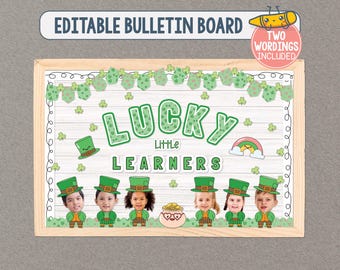 Idee per bacheche di San Patrizio, kit per bacheche di marzo, espositore per porta aula con folletti