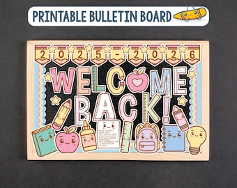 Kit de tableau d'affichage de bienvenue à l'école, idées de tableau d'affichage à imprimer pour la première semaine d'école, décoration de plaque de porte de classe de début d'année