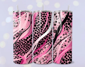 Leopard Tumbler Wrap Pink Leopard PNG 20oz Straight Skinny Tumbler Sublimation Template Design Girly Drink Wrap PNG Girlfriend Gift for Her