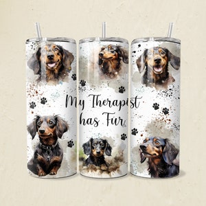 Dachshund Tumbler Wrap Cute Dog PNG 20oz skinny tumbler sublimation Template Dog Lover Gift Drink Container Dachshund Design Dog Mom Gift