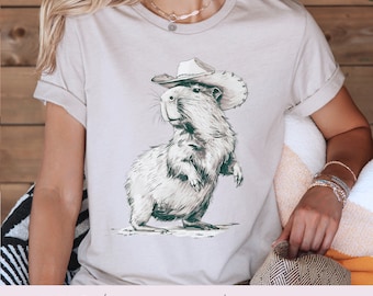 Cowboy Capybara PNG Funny Western Vintage 90s Retro Digital Download Sublimation Animal Weirdcore Meme Capybara Lover Gift Funny Y2K PNG