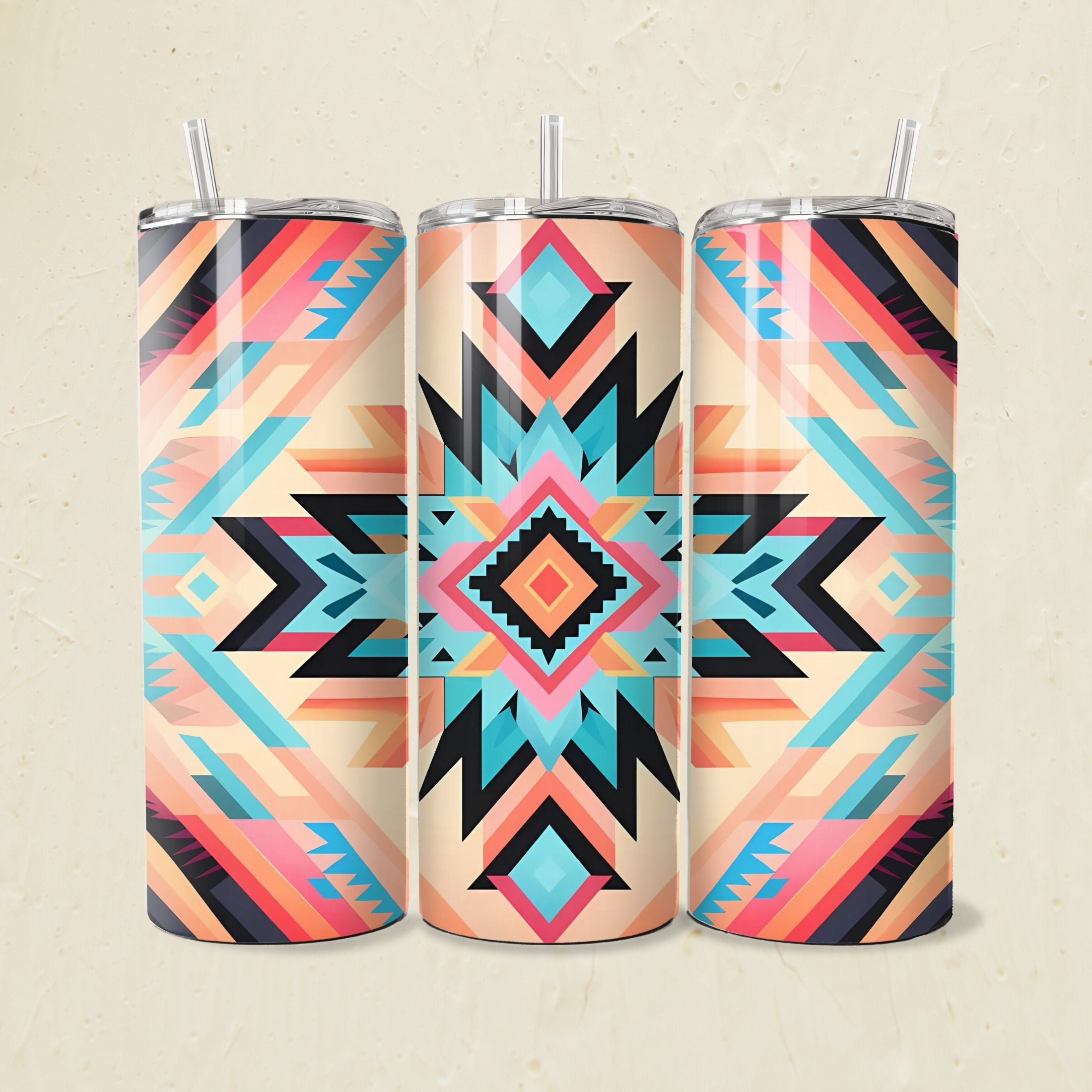 Pastel Southwest Tumbler Wrap Native American PNG Aztec Sublimation ...