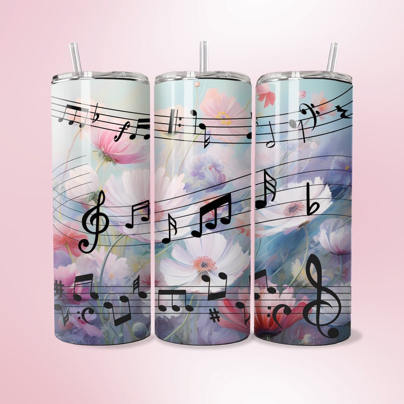 Music Note Tumbler Wrap PNG 20oz Straight Skinny Tumbler - Etsy