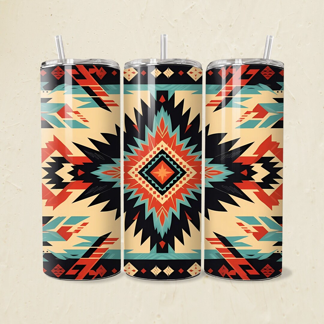 Southwest Tumbler Wrap Native American PNG Aztec Pattern Sublimation ...