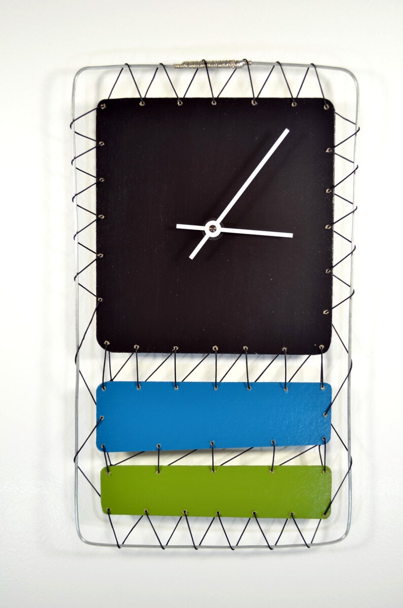 Abstract Wire Art Clock Mixed Media Modern - Etsy