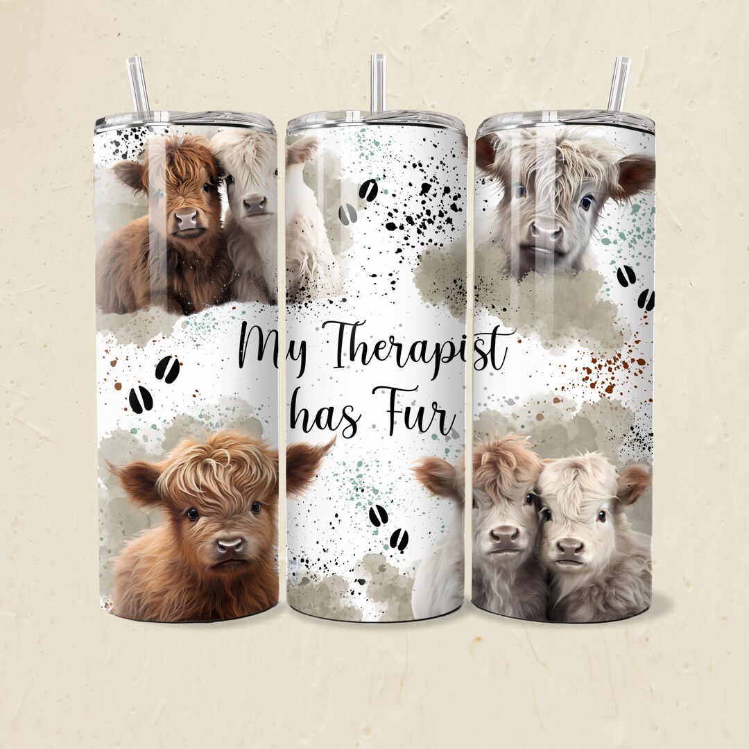 Baby Highland Cow Tumbler Wrap Cute Cow PNG 20oz Skinny Tumbler Wrap ...