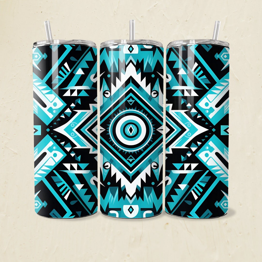 Southwest Tumbler Wrap Native American PNG Aztec Pattern Sublimation ...