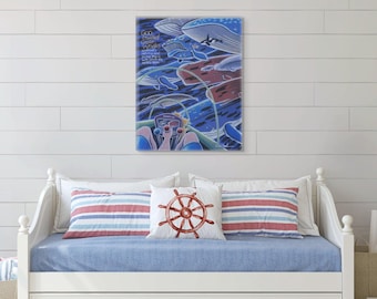 God Created Great Whales Canvas