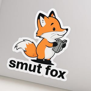 Smut Fox Sticker – Cute Kiss Cut Vinyl Bookish Decal for Romance Readers, Smut Lovers, Laptop Water Bottle BookTok Gift