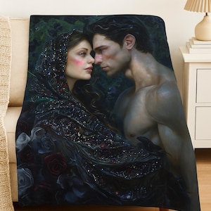 Smut Lover Fleece Throw Blanket: Dark Romantasy Art, Spicy Book Gift