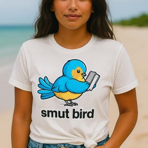 Smut Bird Shirt | Funny Book Lover Tee | Spicy Bookish T-Shirt | Booktok Smut Merch | Book Nerd Gift | Romance Reader Shirt | TBR Pile Tee