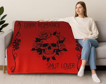 Gothic Skull & Roses Throw Blanket: Dark Romance Reader Gift