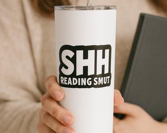 Vaso de acero inoxidable BookTok de 20 oz con pajita para leer obscenidades