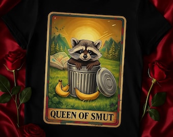 スマットクイーン・トラッシュパンダTシャツ：面白いブックトーク・アライグマ愛好家Tシャツ