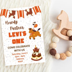 Western / Cowboy Themed Birthday Invitation, Children&#39;s Birthday Invitation Template