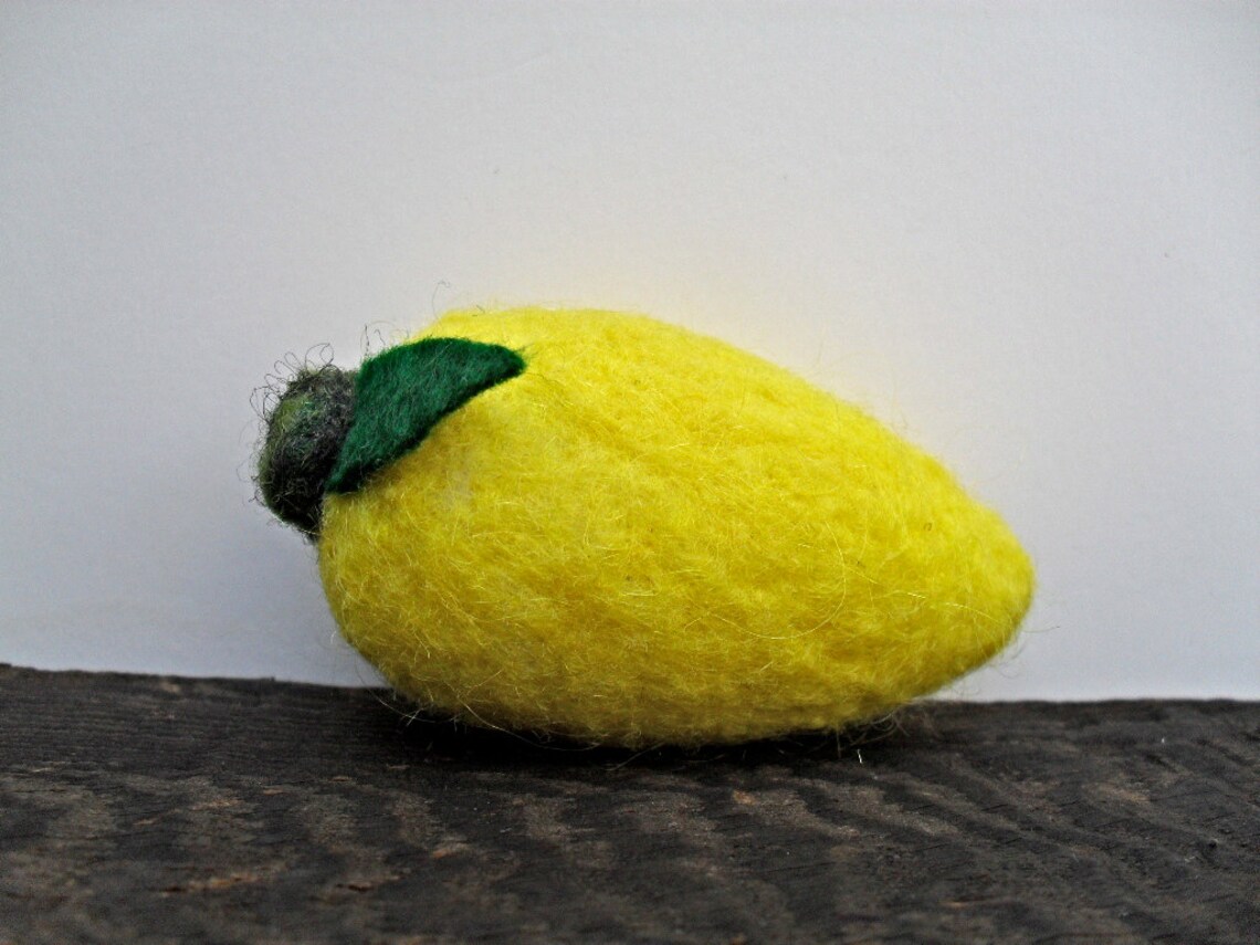 Catnip lemon cat toy needle felted Etsy