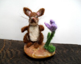 Rabbit needle felted animal