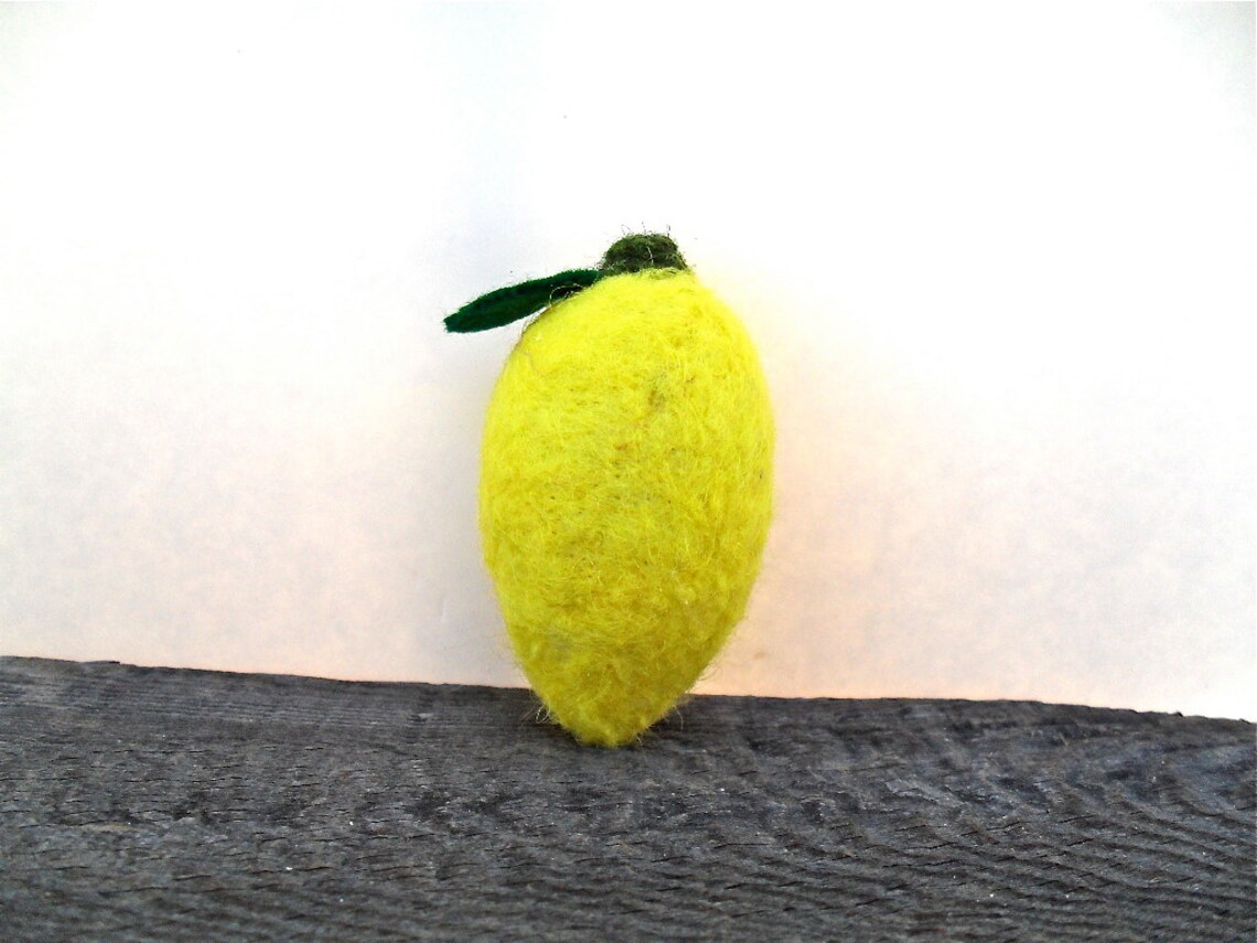 Catnip lemon cat toy needle felted Etsy