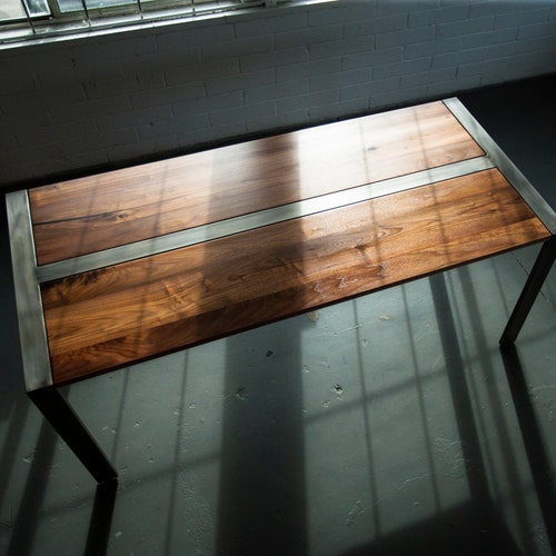 Walnut Desk or Dining Table Steel Frame Custom - Etsy