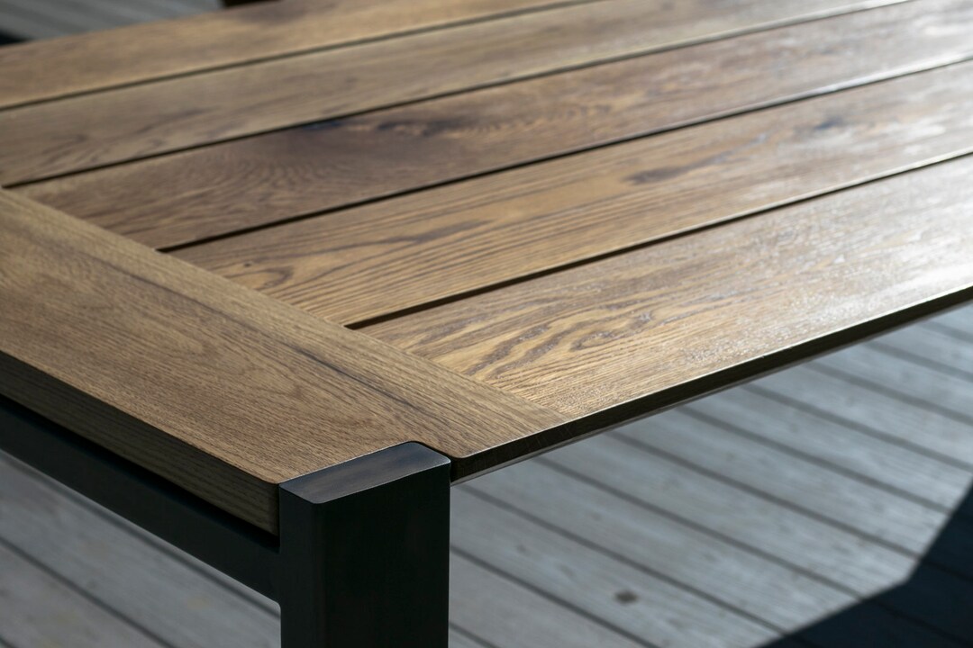 Outdoor 'Hudson' White Oak Dining Table // Beveled Edge, 52 OFF