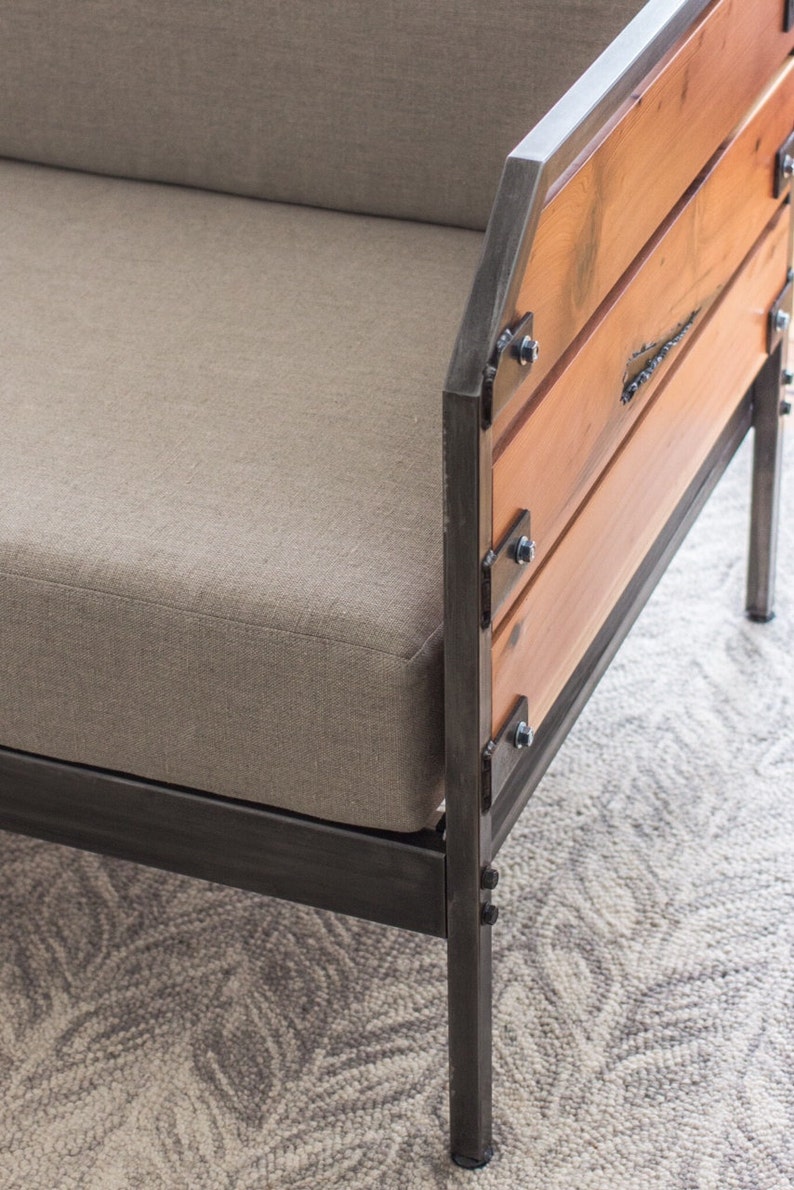 Moderno sofá de secuoya o cama de día, marco de acero, personalizado, serie 'Meyers' imagen 2