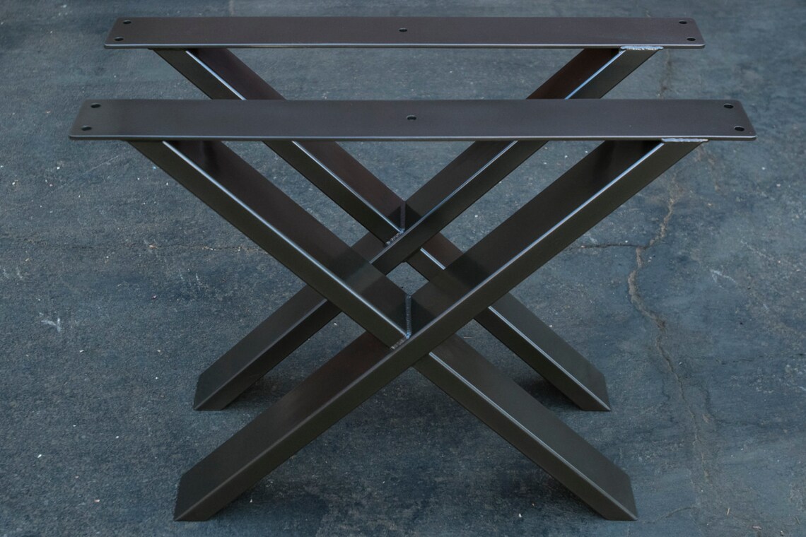 Handmade Notched Steel x Table Legs Etsy