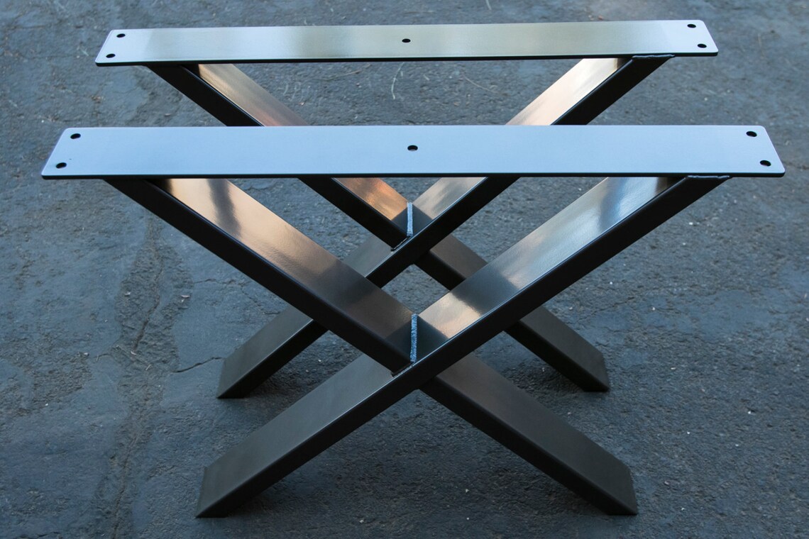Handmade Notched Steel x Table Legs Etsy