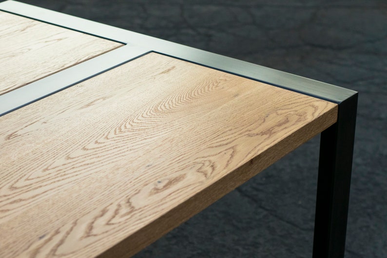 Expandable White Oak 'zeeva' Dining Table Steel - Etsy