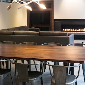Walnut &#39;SAKAMOTO&#39; Dining Table, Steel Trapezoid Legs, For Custom Order Only