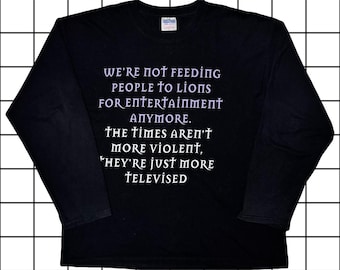 Vintage Y2K Marilyn Manson Long Sleeve T-Shirt XL | 00s 666 Quote Graphic Tee | Black Gildan Heavy Cotton Edgy Rock Shirt