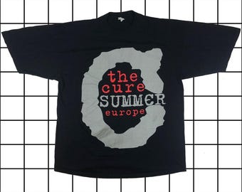 Vintage The Cure Summer Tour T-Shirt XL | Black Band Tee | 90s Alternative Rock Graphic Concert Shirt