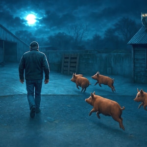 Ned at Night, Irland, Farmers Bridge, County Kerry, Irland