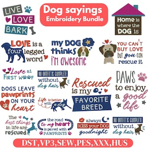 Funny dog sayings Embroidery Designs Bundle Dog Quotes Embroidery cute Dog Bandana Embroidery dog lover embroidery weiner dog paw embroidery