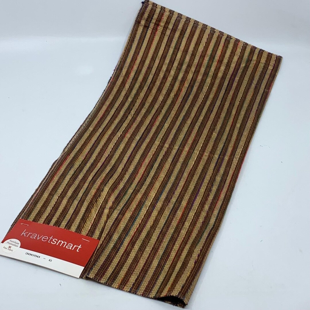 597494 Kravet Smart Striped Fabric Sample Brown Tan Multi-colored Accent ...
