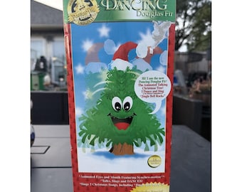Árbol de Navidad animado Gemmy Douglas Fir de 1997 que canta y baila (VTG)