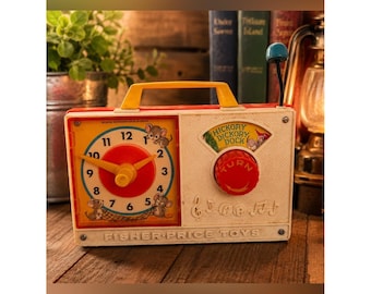 Fisher-Price Vintage Musical Clock Toy - Works