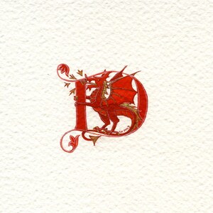 Letter Handpainted With a Red and Gold Dragon Handmade Letter - Etsy
