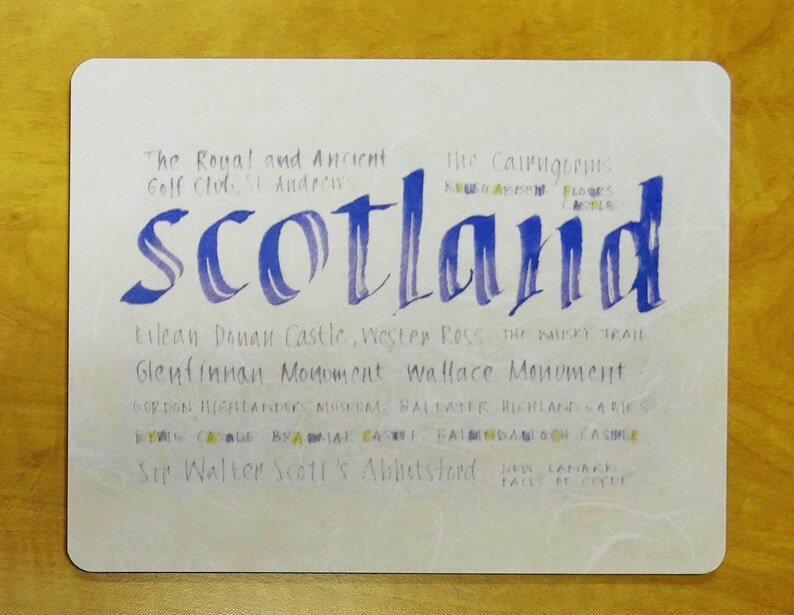 Placemats set of four Scotland table mat home gift housewarming gift image 3