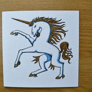 Unicorn birthday card printed animal card