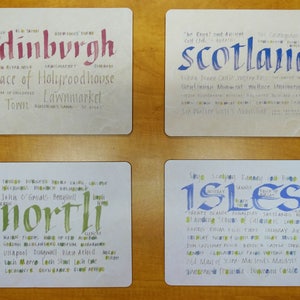 Placemats set of four Scotland table mat home gift housewarming gift image 1