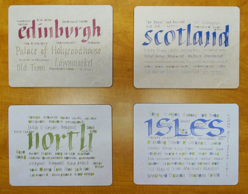 Placemats set of four Scotland table mat home gift housewarming gift image 1
