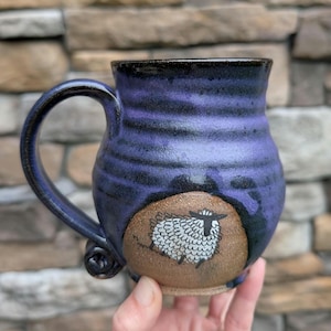 Handmade Sheep Mug: Unique Ceramic Stoneware Design