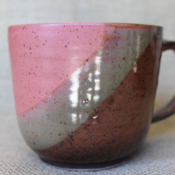 Extra large pottery mugs, wheel thrown stoneware coffee mug, ready to ship