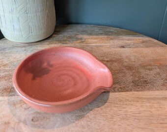 Handmade Pottery Spoon Rest, Rustic Ceramic Kitchen Gift for Cooks