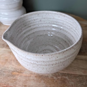 Hand Thrown Speckled Brownstone Batter Bowl: Rustic Kitchen Prep