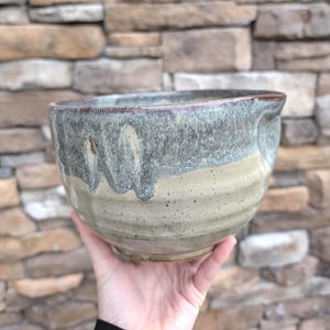 Hand Thrown Speckled Brownstone Batter Bowl: Rustic Kitchen Prep