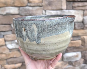 Hand Thrown Speckled Brownstone Batter Bowl: Rustic Kitchen Prep