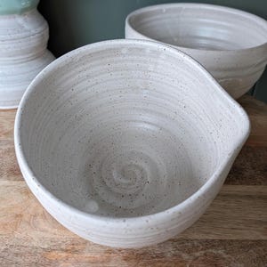 Hand Thrown Speckled Brownstone Batter Bowl: Rustic Kitchen Prep